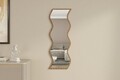 Oglinda decorativa, Siam, Safi, 40x120x2.2 cm, MDF , Alb/Maro