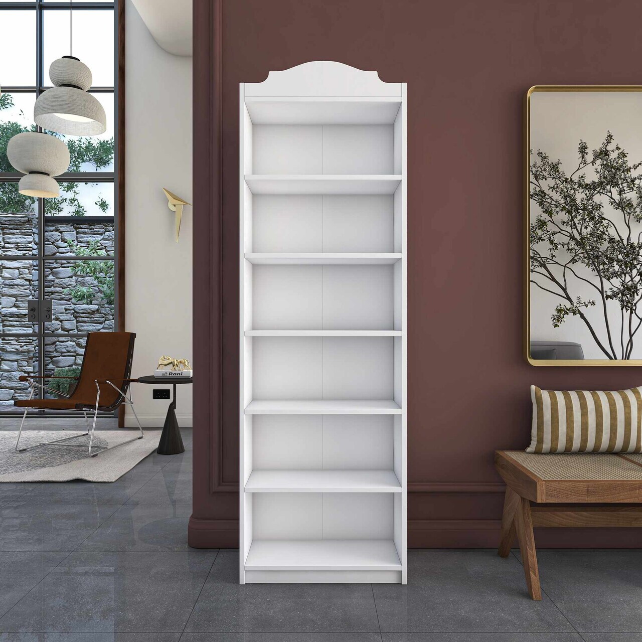 Corp biblioteca, Hanah Home, HC131, 60x187.8x25 cm, Alb — imaginea 4