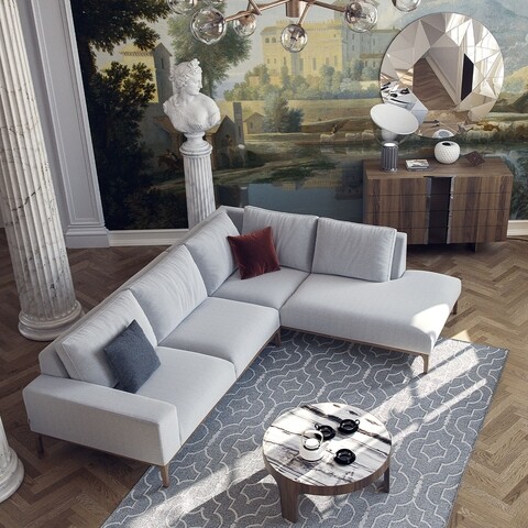Coltar Secret, Ndesign, 290x230x88 cm, lemn, gri mezoni.ro