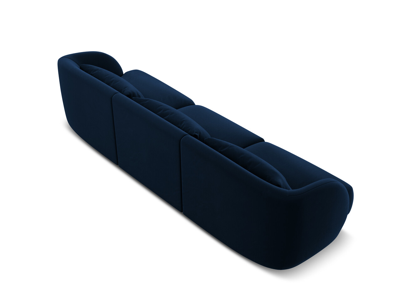 Canapea 3 locuri, Tulum, Cosmopolitan Design, 255x90x70 cm, catifea, albastru regal
