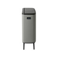 Cos de gunoi cu soft touch, Brabantia, Bo Touch Mineral, 2x30 L, 31.2x54.5x81.5 cm, otel, gri