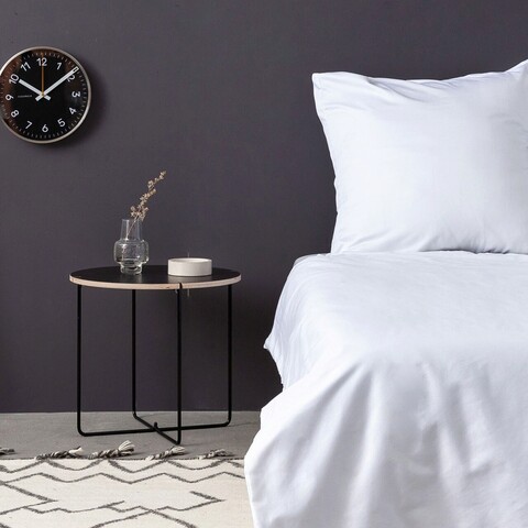 Cearsaf de pat cu elastic, 180×200, H 20 cm, 100% bumbac, TC 144, Alb mezoni.ro
