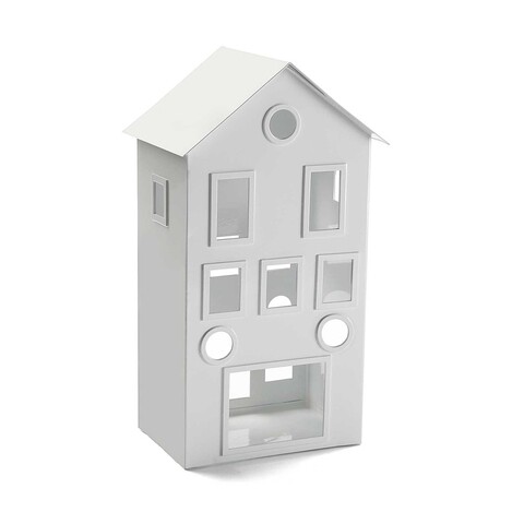 Suport pentru lumanare house, versa, 25x18x31 cm, metal, alb