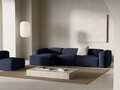 Coltar stanga 4 locuri, Bergamo, Cosmopolitan Design, 344x152x70 cm, catifea chenille raiata, albastru navy