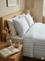 Lenjerie de pat King Size, Tala, Homla, 200x220 cm, 3 piese, bumbac, albastru