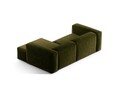 Coltar dreapta 2 locuri, Bergamo, Cosmopolitan Design, 244x152x70 cm, catifea chenille raiata, verde