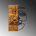 Decoratiune de perete, Alexix, 50% lemn/50% metal, Dimensiune: 34 x 3 x 50 cm, Negru / Nuc deschis