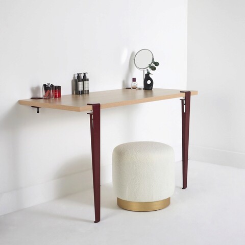 Masa de toaleta / machiaj, Logg, Thetis, 90x75x45 cm, Lemn / Burgundy 90x75x45 imagine 2022