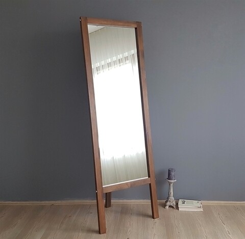 Oglinda de podea Cheval A43, Neostill, 55 x 3.2 x 170 cm, lemn masiv, walnut 170