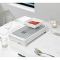 Plita cu lumanari pentru incalzit mancare, Brabantia, White, 35.7x18.8x8 cm, otel/aluminiu, alb