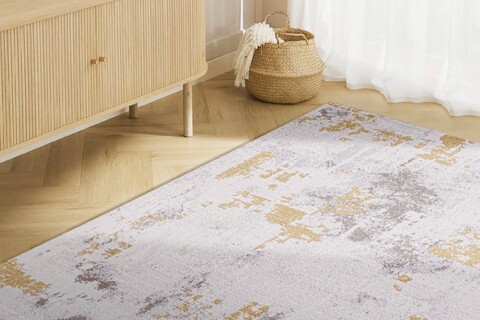 Covor, 46018 Milas, 80×150 cm, Fibre acrilice, Galben 46018