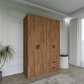 Dulap pentru haine, Miwood, Yaman 1600-028, 120x180x45 cm, PAL, Maro