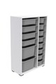 Dulap multifunctional, Estella, Rine 2D4K8U, Alb/Gri