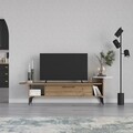 Comoda TV, Decortie, Ada, 188 x 42.6 x 40 cm, pal melaminat, alb