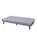 Canapea extensibila Rinko, Homla, 3 locuri, 195x81x74 cm, lemn/catifea din poliester, gri inchis