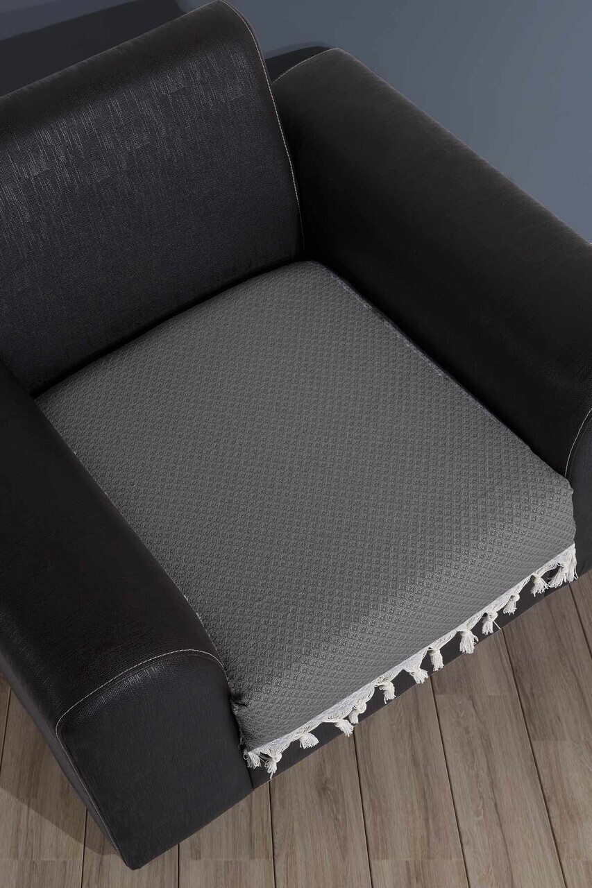 Cuvertura de pat, L'essentiel Maison, 70 Berjer, Bumbac, Antracit — imaginea 2
