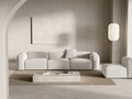 Canapea 4 locuri, Bergamo, Cosmopolitan Design, 364x108x70 cm, catifea chenille raiata, ivoriu