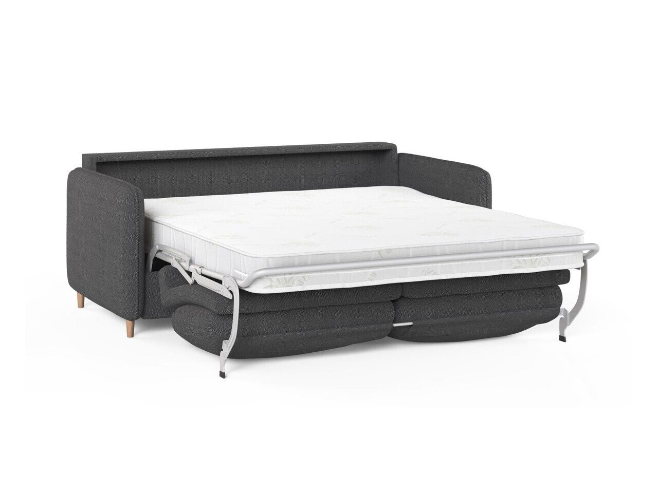 Canapea extensibila 3 locuri, Simo, Micadoni Home, 184x102x95 cm, tesatura structurata, negru — imaginea 4
