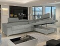 Coltar extensibil dreapta 4 locuri ELTAP, RT-04RAQ, Eridano, 275x202x88 cm, lemn/poliester, gri deschis