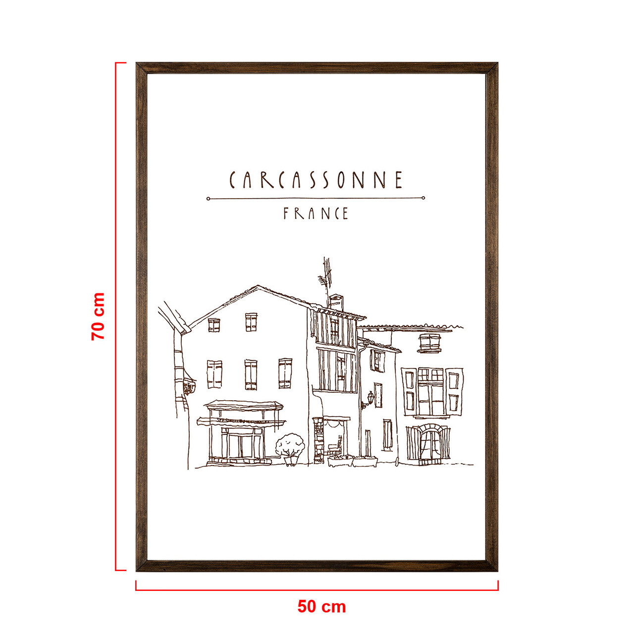 Tablou decorativ, TD051, Lemn, Desenat manual, Natural