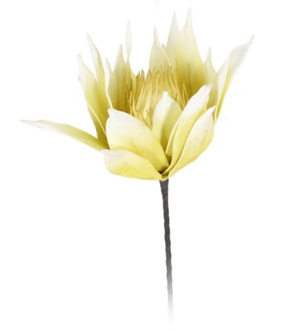 Floare artificiala Protea Roze, H81 cm, poliester, galben