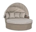 Pat de zi cu parasolar si perne Siesta Daybed, Bizzotto, 168x168x145 cm, aluminiu/fibre sintetice impletite, bej