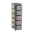 Dulap baie cu 5 sertare Ellison, Versa, 32 x 26 x 98 cm, lemn, gri