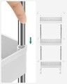 Carucior pentru depozitare Vasagle, 40x12.5x60 cm, polipropilena/inox, alb