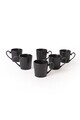 Set cani, Hermia, 275KRM2623, Dimensiune: 9 cm / 330 ml (6 bucăți), Negru mat