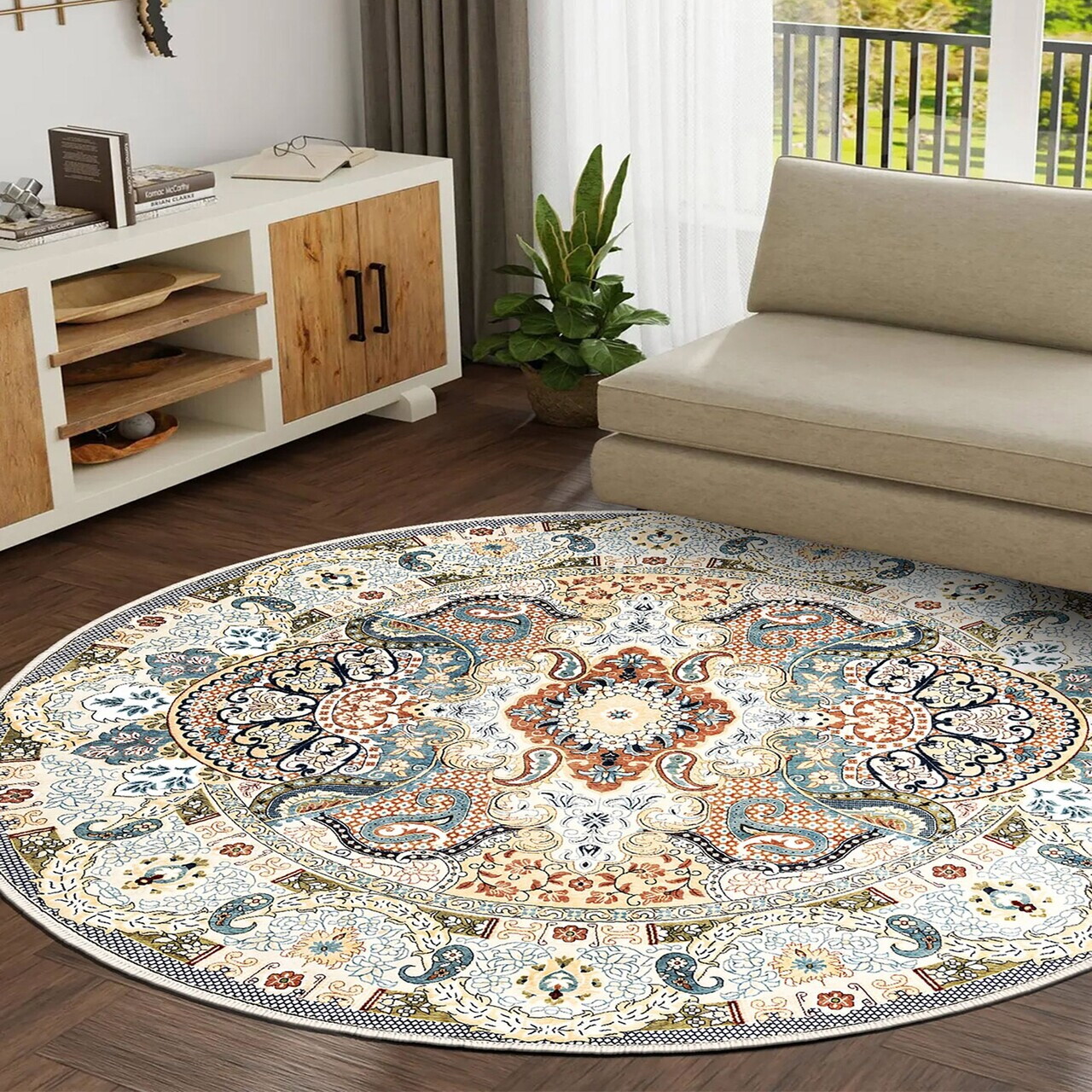 Covor Kece-Fr23 160x160 cm Poliester Multicolor