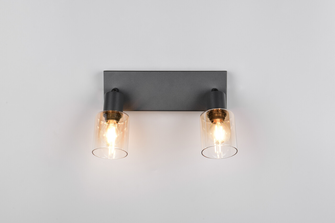 Plafoniera Cadiz, RL, 27.5x8.5x17 cm, 10W, 2x E14, metal, negru mat - 2 | YEO