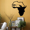 Decoratiune de perete, African 1, metal, 55 x 57 cm, negru