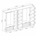 Dulap pentru haine, Hanah Home, Nisa, 315x210x52 cm, Gresie