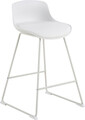 Scaun de bar Tina, Actona, 50x49x84 cm, piele ecologica/otel, alb