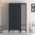 Dulap pentru haine, Hommy Craft, Kumsal RT, 120x47.5x201.4 cm, PAL, Nuc / Antracit