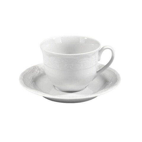 Set 6 cesti + 6 farfurii, kutahya porselen, ll12kt00, 50 ml, portelan, alb