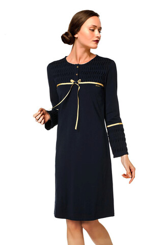 Camasa de noapte, 995mre1429 - s/m, miorre, 95% bumbac/5% elastan, albastru inchis