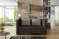 Canapea extensibila 2 locuri, ELTAP, Neva, 132x70x62 cm, lemn/poliester, maro inchis