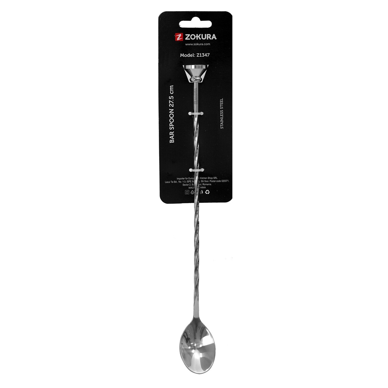 Lingura cocktail, inox, 27,5 cm - Zokura - imagine 3
