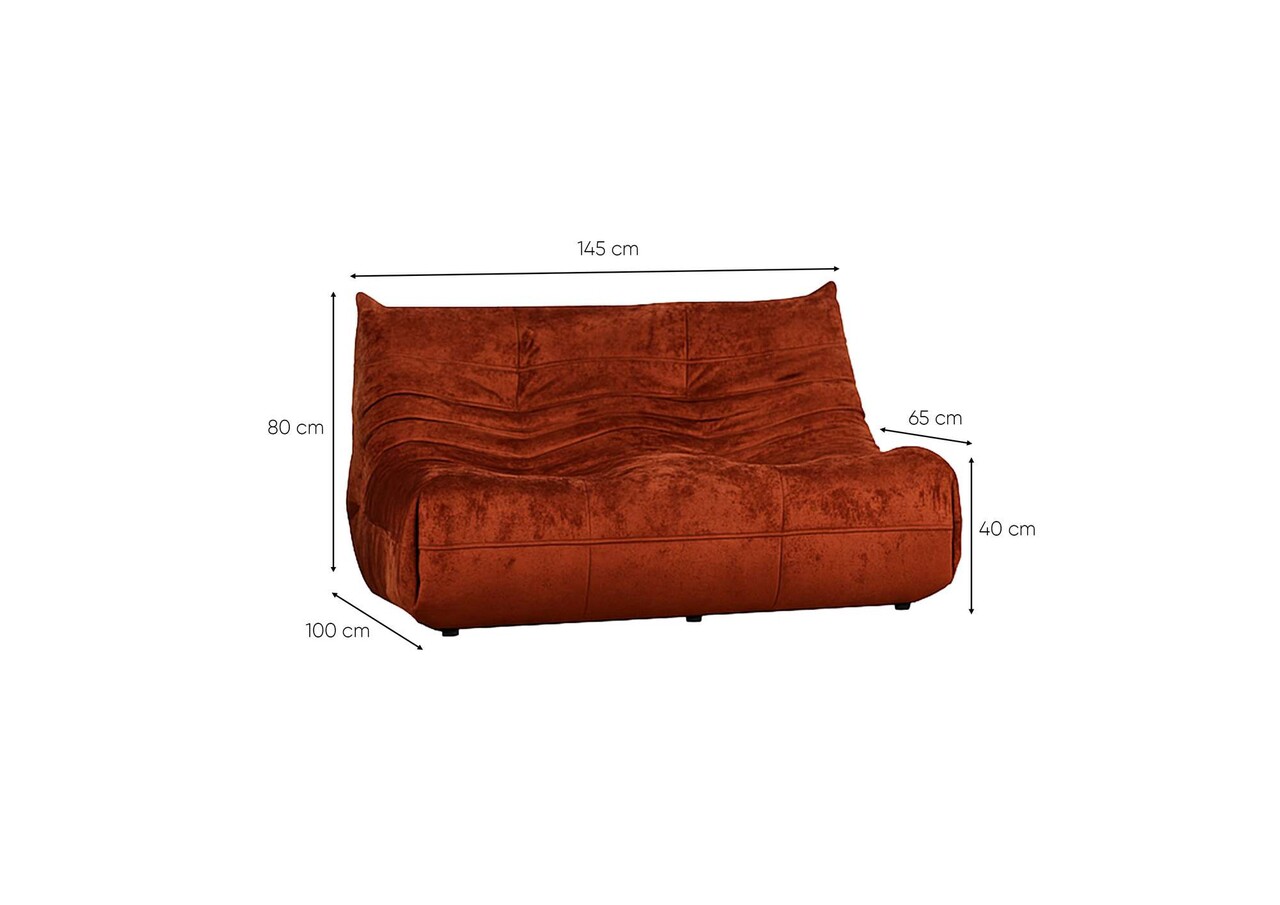 Canapea 2 locuri, Atelier del Sofa, 560ARE5217, Frame: No Frame Fountain Support With Chipboard, Rosu
