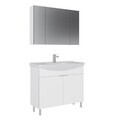 Set Dulap de Baie cu Chiuvetă și Oglindă (2 Piese), Hanah Home, Purus 100, Alb