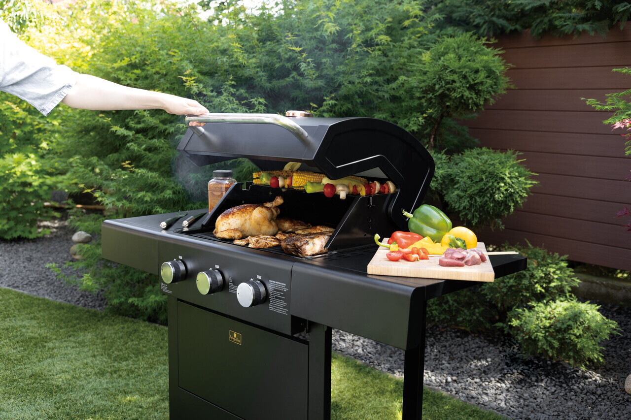 Gratar cu gaz Berlinger Haus, Outdoor, 50x41.5 cm, 2.2 KW x 3, negru - view 3