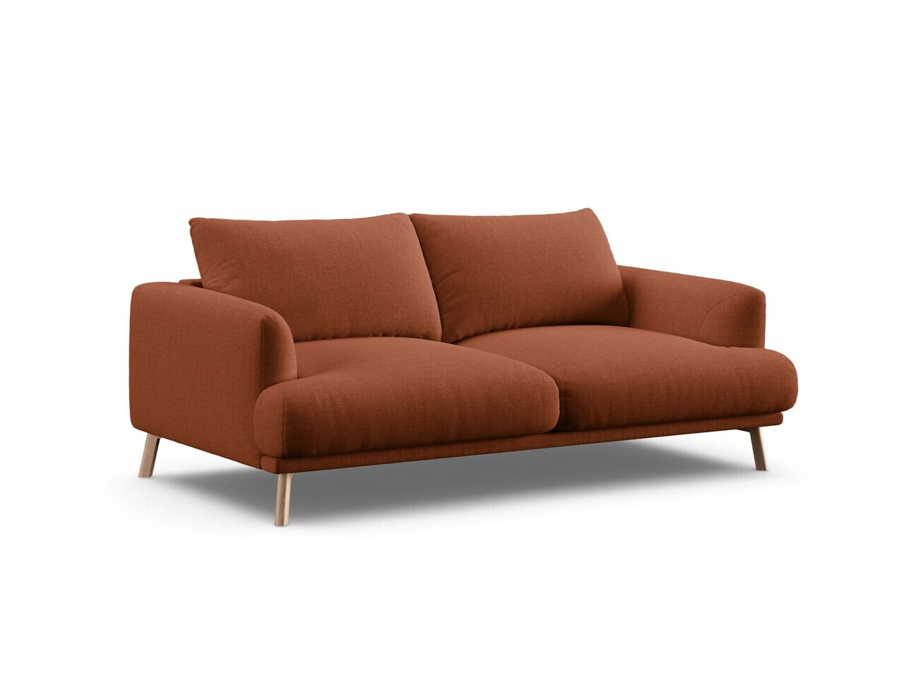 Canapea 2 locuri, Naomi, Micadoni Home, 170x95x75 cm, tesatura structurata, caramiziu — imaginea 5