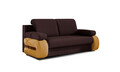 Canapea extensibila 3 locuri ELTAP, Laura, 202x79x84 cm, lemn/poliester, maro inchis/galben
