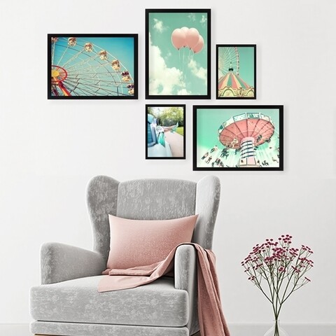 Set 5 tablouri decorative, SET_006, Lulu, 24×29 cm/34×44 cm, plastic Lulu