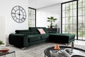 Coltar extensibil dreapta 3 locuri ELTAP, RT-35LO, Grayson, 278x205x92 cm, lemn/poliester, verde inchis