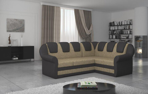 Coltar extensibil dreapta 3 locuri ELTAP, LII-037, Lord II, 243x195x112 cm, lemn/poliester, bej inchis/maro inchis