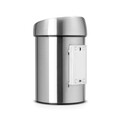 Cos de gunoi cu soft touch, Brabantia, Matt Steel Fingerprint Proof, 3 L, cu fixare pe perete, 18.4x18x28 cm, otel, argintiu