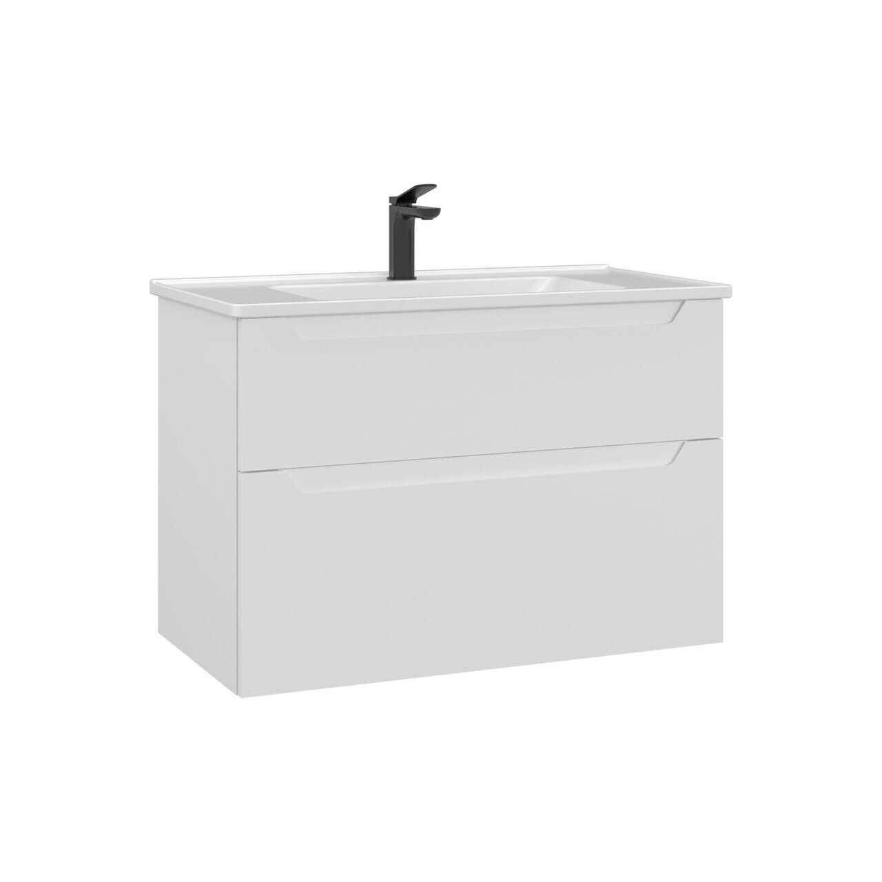 Dulap de baie cu chiuvetă, Hanah Home, Messina 85 v2, Alb mat — imaginea 4