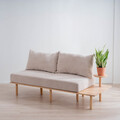 Canapea 2 locuri Seri, Homla, 180x76x75 cm, lemn/poliester, bej
